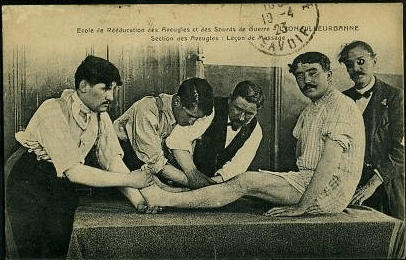 Massage des aveugles de guerre.