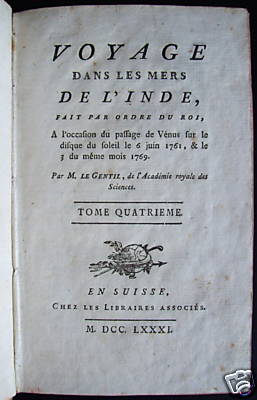 Voyage dans les Mers de l'INDE Par Guillaume LE GENTIL de la GALAISIERE